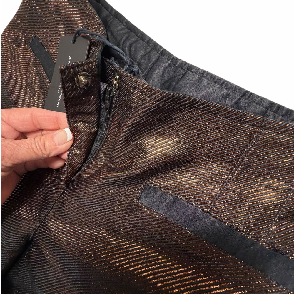 NWT Atos Lombardini Metallic Brown Wide-Leg Bermuda Women’s Shorts Sz 40 - Picture 12 of 15
